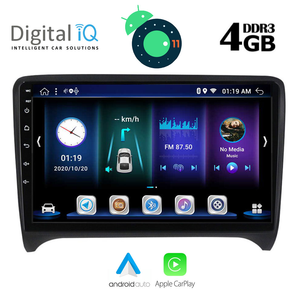 TABLET OEM AUDI TT  mod. 2007-2015ANDROID 11 R | Ultra Fast Loading 2secCPU : 8257 CORTEX A53 | 8CORE | 2.5GhzRAM : 4GB | NAND FLASH : 64GBSTEERING WHEEL COMMANDS & BOSE w