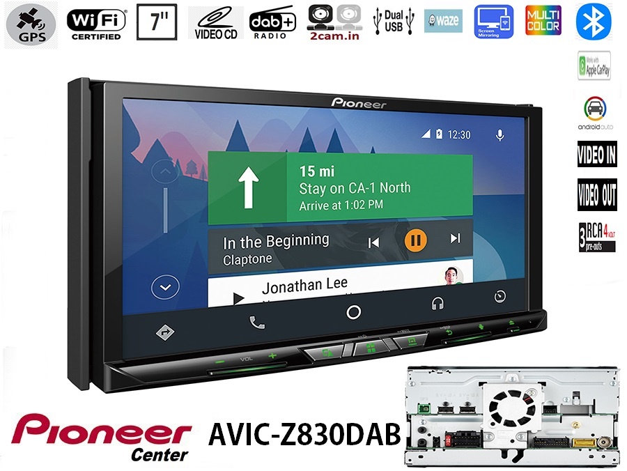 PIONEER AVIC-Z830DAB * DVD * πλοήγησης υψηλής τεχνολογίας * Wi-Fi * μεγάλη οθόνη αφής True Color Clear Resistive Multi-touch 7''