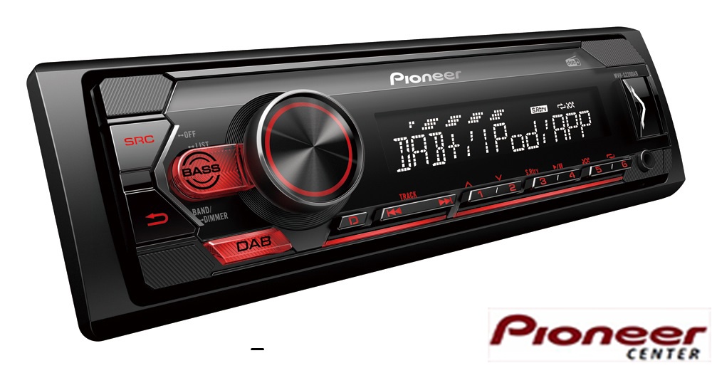 RADIO USB ( χωρίς CD ): Pioneer MVH-S220dab RADIO/Dab, USB, AUX, 4x50w , 2  RCA Pre-Out. (Front + rear or subwoofer) , Κόκκινο