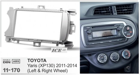 ΠΛΑΙΣΙΟ ΠΡΟΣΘΗΚΗ ΠΡΟΣΟΨΗ ice 1 & 2 DIN για οθόνη ή R/CD  Toyota Yaris (XP130) ’11-’19  11-170