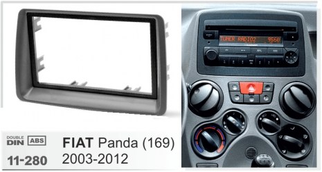 Πρόσοψη 1/2 Din Για FIAT Panda (169) 2003-2012   - 281094-07 - 11.280 - M-40.151 - 03.290 Grey Bulk