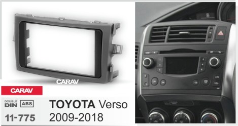 Πρόσοψη 2din Toyota Verso 2009-2018 (Σκούρο γκρί)