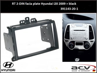 ΠΛΑΙΣΙΟ ΠΡΟΣΘΗΚΗ ΠΡΟΣΟΨΗ KIT ACV Germany 2 DIN για οθόνη Hyundai i20  black  11.677 - ( 391143-20-1 ) <11.066> <ACV009>