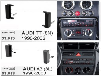 ΠΛΑΙΣΙΟ ΠΡΟΣΘΗΚΗ ΠΡΟΣΟΨΗ ice 1 & 2 DIN για οθόνη ή R/CD Audi-A2-A3-Α4 2000   /TT '98-'06_ - 03.259 - 11.004 - 11.003  (53.013)