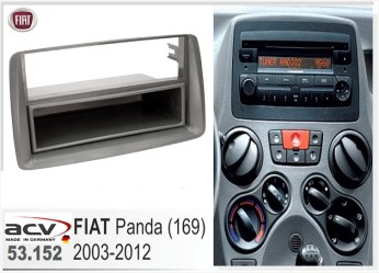 ΠΛΑΙΣΙΟ ΠΡΟΣΘΗΚΗ ΠΡΟΣΟΨΗ ice 1 & 2 DIN για οθόνη ή R/CD FIAT Panda (169) 2003-2012   - 11.280 - M-40.151 - 03.290 (281094-07)