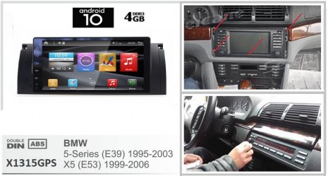 ICE MULTIMEDIA X1315GPS BMW X5 1999-2006 E39-E53 – 8''TABLET  – ANDROID 10 * 4GB * 4X50W * GPS * BT * USB * AUX