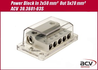 Acv 30.3601-03S Power Block In 2x50 mm²  Out 5x20 mm²