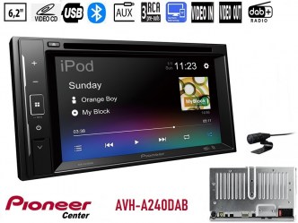 PIONEER AVH-A240DAB Ηχοσύστημα Αυτοκινήτου Universal 2DIN (DVD/Bluetooth/DAB/USB/AUX/) με Οθόνη Αφής 6.2