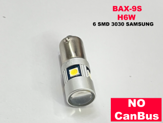 LED APUS BAX9S H6W 6SMD 3030 SAMSUNG No CanBus