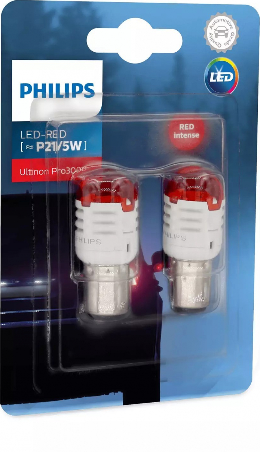 Led Flash - Stop: LED BAY15D - 1157- P21/5W ( πορείας , φρένο ) philips  Ultino Pro 3000 κόκκινο ζεύγος