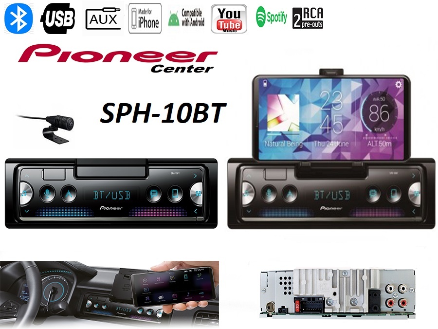 PIONEER SPH-10BT ,Radio, Usb, Bluetooth, Βάση και Εφαρμογή για τα κινητά  σας και παίρνεται τον