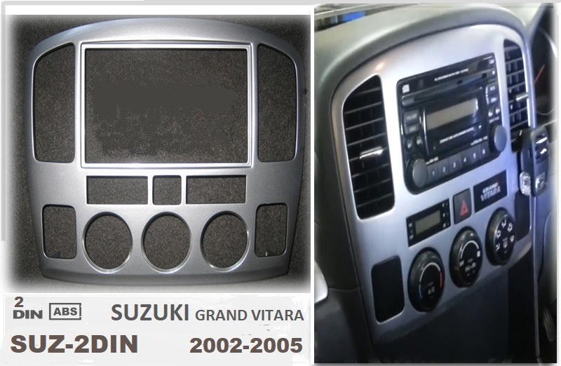 GRAND VITARA mod. 2005-2015: ΠΛΑΙΣΙΟ ΠΡΟΣΘΗΚΗ ΠΡΟΣΟΨΗ 1 & 2 DIN για οθόνη ή  R/CD Suzuki Vitara 2002-2005 (kit002)