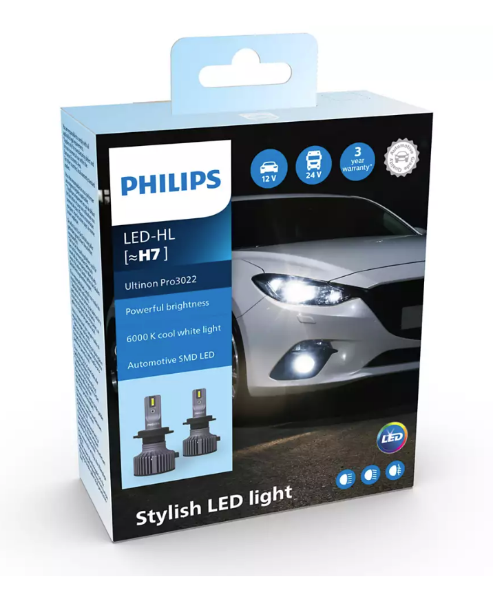 Led Headlight (κύριου φωτισμού): LED H7 PHILIPS Ultinon Pro3022 12V & 24V  6000K 2τμχ .....